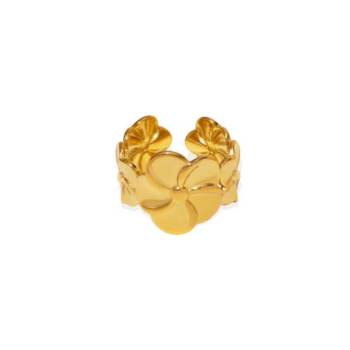 Rustfrit stål fingre Ringe, 304 rustfrit stål, guldfarve belagt, mode smykker, gylden, Solgt af PC