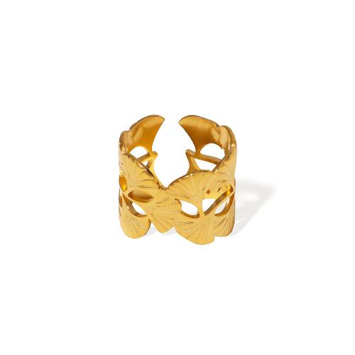 Rustfrit stål fingre Ringe, 304 rustfrit stål, guldfarve belagt, mode smykker, gylden, Solgt af PC