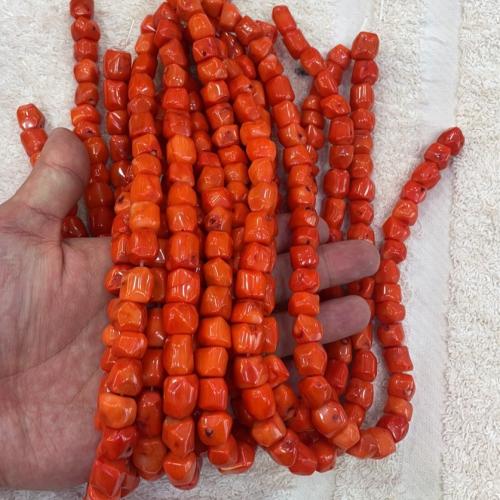Natural Coral Beads Nuggets deep orange 10-13x10-13mm Approx 1.5mm Length Approx 16.5 Inch Approx Sold By Lot