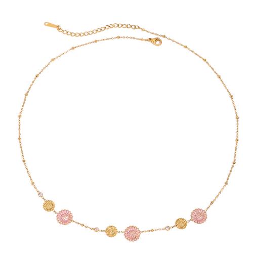 Roestvrij staal halskettingen, 304 roestvrij staal, gold plated, mode sieraden, gouden, Verkocht door PC