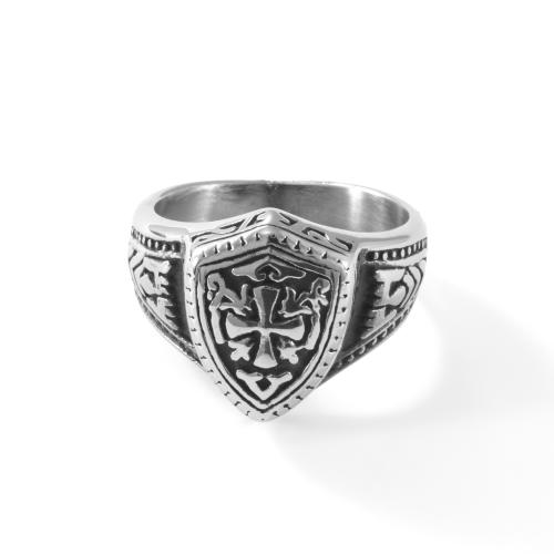 Ring Finger ze stali nierdzewnej, Stal nierdzewna 304, obyty, biżuteria moda & różnej wielkości do wyboru & dla człowieka, oryginalny kolor, sprzedane przez PC