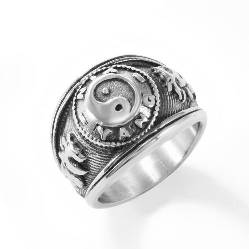 Ring Finger ze stali nierdzewnej, Stal nierdzewna 304, obyty, biżuteria moda & różnej wielkości do wyboru & dla człowieka, oryginalny kolor, sprzedane przez PC