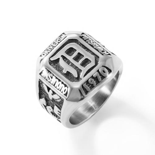 Ring Finger ze stali nierdzewnej, Stal nierdzewna 304, obyty, biżuteria moda & różnej wielkości do wyboru & dla człowieka, oryginalny kolor, sprzedane przez PC