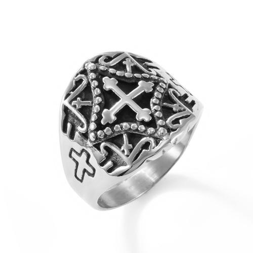 Ring Finger ze stali nierdzewnej, Stal nierdzewna 304, obyty, biżuteria moda & różnej wielkości do wyboru & dla człowieka, oryginalny kolor, sprzedane przez PC