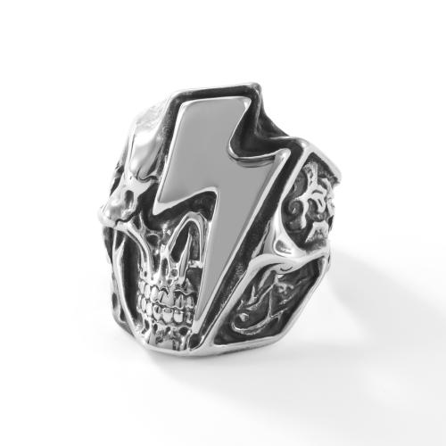 Ring Finger ze stali nierdzewnej, Stal nierdzewna 304, obyty, biżuteria moda & różnej wielkości do wyboru & dla człowieka, oryginalny kolor, sprzedane przez PC