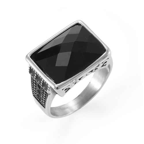 Stainless Steel Finger Ring 304 Stainless Steel with Crystal polished fashion jewelry & for man original color Sold By PC