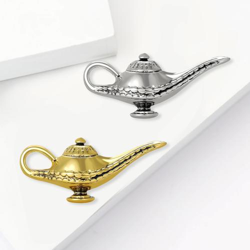 Zinklegering broches, Zinc Alloy, Lamp van Aladdin, plated, voor vrouw, meer kleuren voor de keuze, nikkel, lood en cadmium vrij, 55x57mm, Verkocht door PC