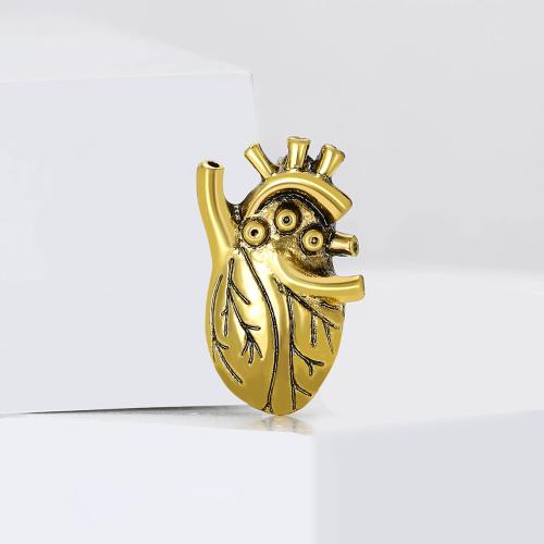 Zinc Alloy Brocher, Heart, guldfarve belagt, for kvinde, nikkel, bly & cadmium fri, Solgt af PC