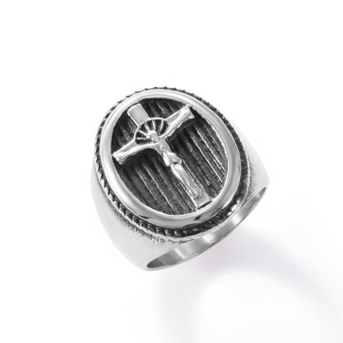 Vinger Ring in edelstaal, 304 roestvrij staal, gepolijst, mode sieraden & verschillende grootte voor keus & voor de mens, oorspronkelijke kleur, Verkocht door PC