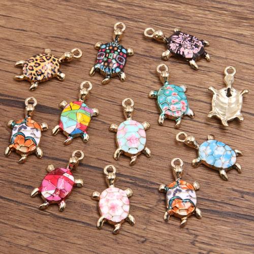 Zinklegering Hangers, Zinc Alloy, Zeeschildpad, gold plated, DIY & glazuur, meer kleuren voor de keuze, nikkel, lood en cadmium vrij, 13x24mm, Ca 100pC's/Bag, Verkocht door Bag
