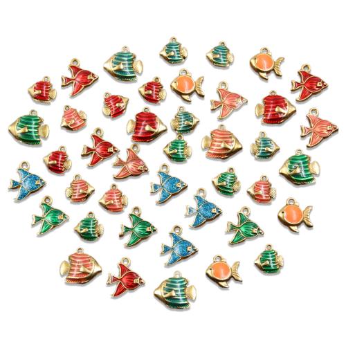 Stainless Steel Pendants 304 Stainless Steel Fish Vacuum Ion Plating DIY & enamel Sold By Bag
