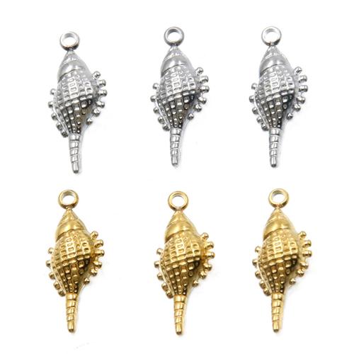 Stainless Steel Pendants 304 Stainless Steel Conch Vacuum Ion Plating DIY Sold By Bag