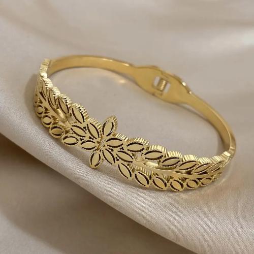 Stainless Steel Bangle 304 Stainless Steel gold color plated fashion jewelry golden Sold By PC