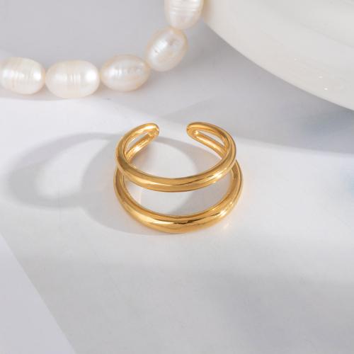 Bague en acier inoxydable, Acier inoxydable 304, Placage de couleur d'or, bijoux de mode, plus de couleurs à choisir, Vendu par PC