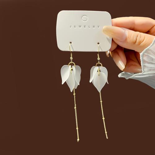 Cink Alloy Drop naušnica, s Smola, pozlaćen, različitih stilova za izbor & za žene, earring length 25-120mm, Prodano By par
