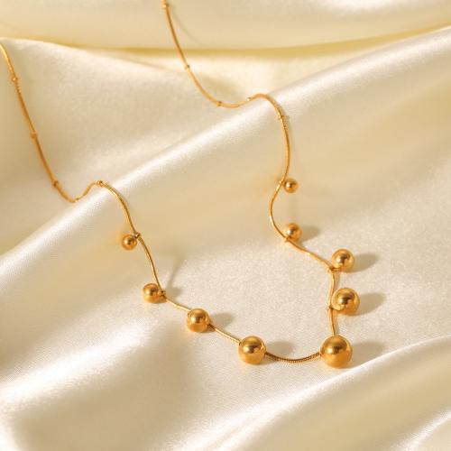 Roestvrij staal halskettingen, 304 roestvrij staal, gold plated, mode sieraden, gouden, Verkocht door PC