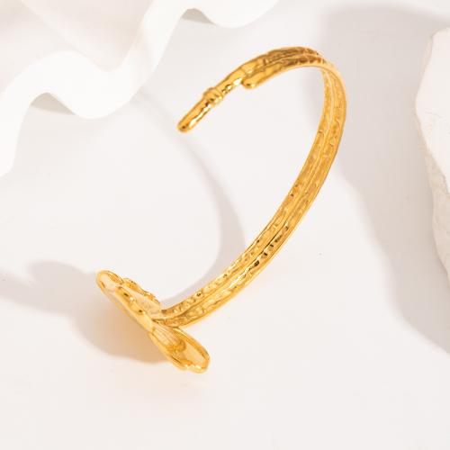 Stainless Steel Bangle 304 Stainless Steel gold color plated fashion jewelry golden Sold By PC