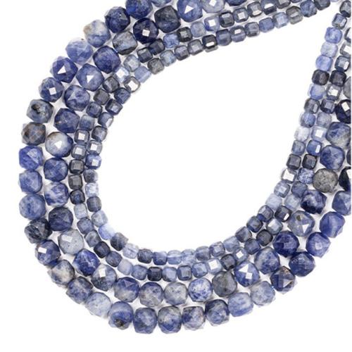 Sodalite Pärlor, Soda, Square, DIY & olika storlek för val, blå, Såld Per Ca 38 cm Strand