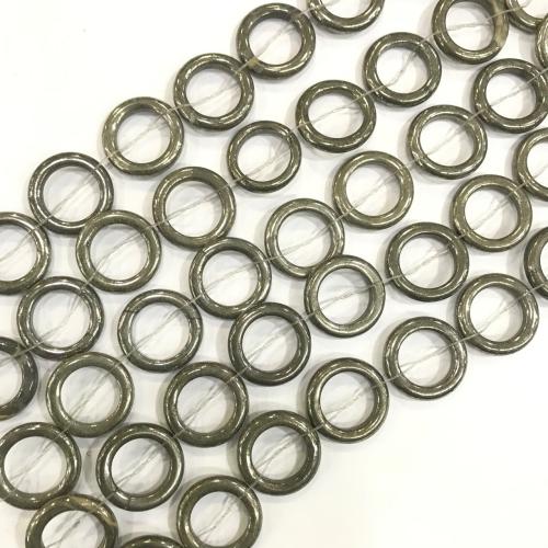 Golden Pyrite Beads, Runde, du kan DIY & forskellig størrelse for valg, flere farver til valg, 16pc'er/Strand, Solgt af Strand
