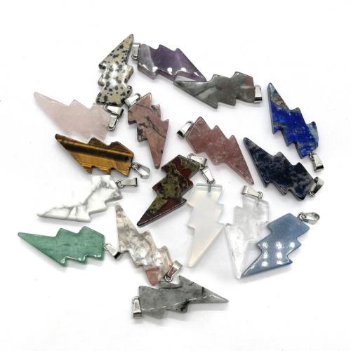 Biżuteria wisiorki kamienie, Kamień naturalny, Symbol błyskawicy, DIY & do wyboru różne materiały, dostępnych więcej kolorów, 13x40mm, sprzedane przez PC