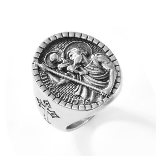 Ring Finger ze stali nierdzewnej, Stal nierdzewna 304, obyty, biżuteria moda & różnej wielkości do wyboru & dla człowieka, oryginalny kolor, sprzedane przez PC