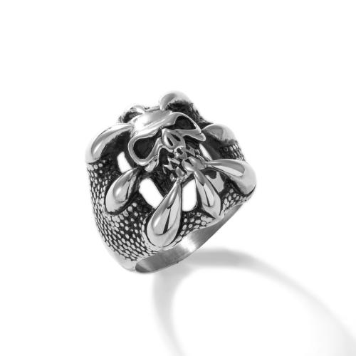 Anello in acciaio inox, 304 acciaio inox, Teschio, lucido, Design di Halloween & formato differente per scelta & per l'uomo & cavo, colore originale, Venduto da PC