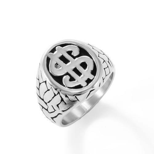 Ring Finger ze stali nierdzewnej, Stal nierdzewna 304, obyty, różnej wielkości do wyboru & dla człowieka & emalia, oryginalny kolor, sprzedane przez PC