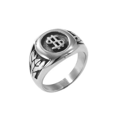 Ring Finger ze stali nierdzewnej, Stal nierdzewna 304, obyty, biżuteria moda & różnej wielkości do wyboru & dla człowieka, oryginalny kolor, sprzedane przez PC