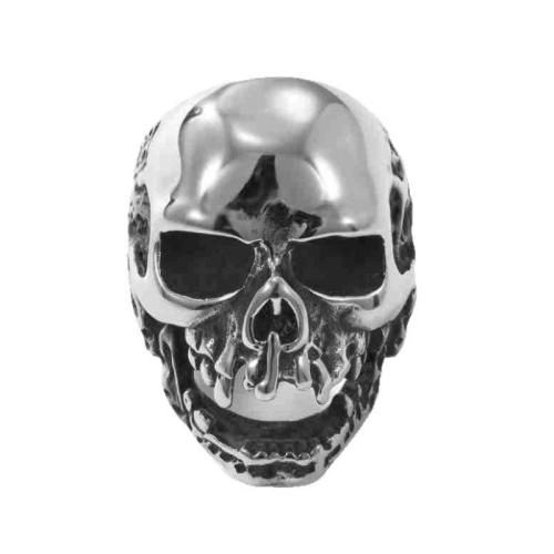 Rostfritt stål Fingerringar, 304 rostfritt stål, Skull, polerad, Unisex & olika storlek för val & ihålig, ursprungliga färgen, Säljs av PC