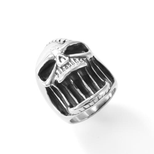 Ring Finger ze stali nierdzewnej, Stal nierdzewna 304, Czaszka, obyty, biżuteria moda & różnej wielkości do wyboru & dla człowieka, oryginalny kolor, sprzedane przez PC