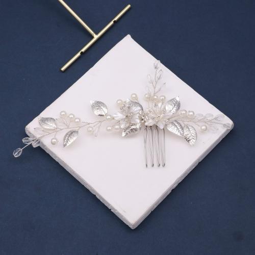 Bridal Maisiúil Gruaige Cíor, Sinc Alloy, le sreang práis & Crystal & Pearl Plaisteacha, lámhdhéanta, jewelry faisin & do bhean, dathanna níos mó le haghaidh rogha, Díolta De réir PC