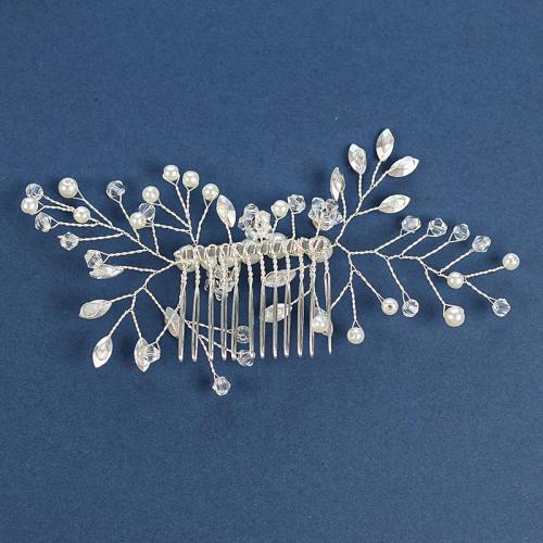 Bridal Maisiúil Gruaige Cíor, Sinc Alloy, le sreang práis & Crystal & Pearl Plaisteacha, lámhdhéanta, jewelry faisin & do bhean, dathanna níos mó le haghaidh rogha, Díolta De réir PC