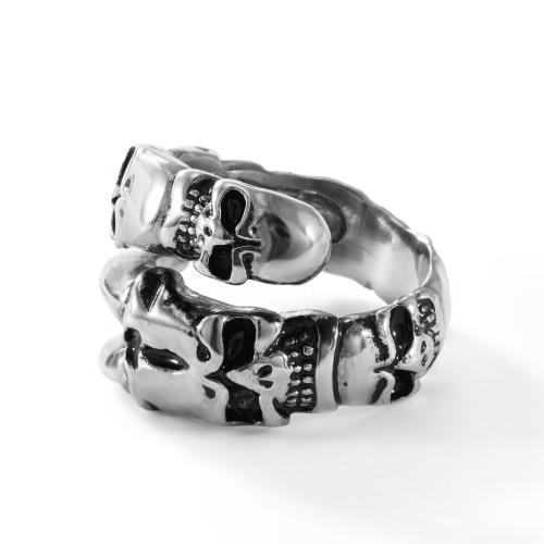 Rozsdamentes acél Finger Ring, 304 rozsdamentes acél, csiszolt, divat ékszerek & különböző méretű a választás & az ember, az eredeti szín, Által értékesített PC