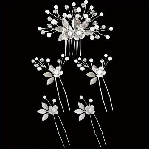Gemengde haaraccessoires, Zinc Alloy, met koperdraad & Polymer Clay & Kristal & Plastic Pearl, handgemaakt, 5 stuks & mode sieraden & voor vrouw, meer kleuren voor de keuze, Verkocht door Stel