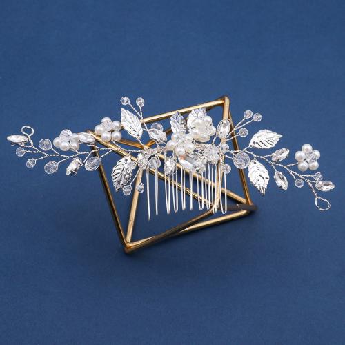 Svatební Dekorativní vlasy hřeben, Zinek, s mosazný drát & Krystal & Plastové Pearl, ruční práce, módní šperky & pro ženy, Prodáno By PC