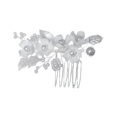 Svatební Dekorativní vlasy hřeben, Zinek, s mosazný drát & Polymer Clay & Plastové Pearl, ruční práce, módní šperky & pro ženy, více barev na výběr, Prodáno By PC