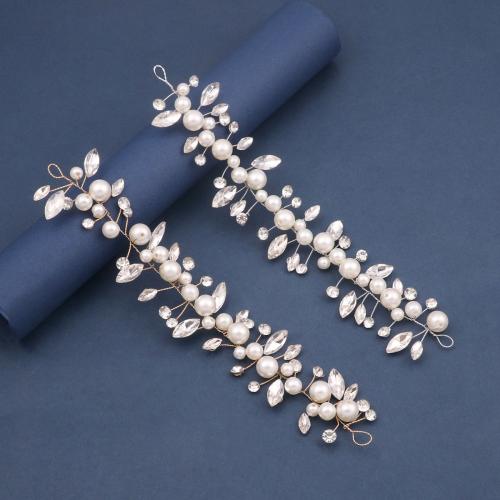 Bridal kose Cvijeće, Cink Alloy, s brass wire & Kristal & Plastična Pearl, ručno izrađen, modni nakit & za žene, više boja za izbor, Prodano By PC
