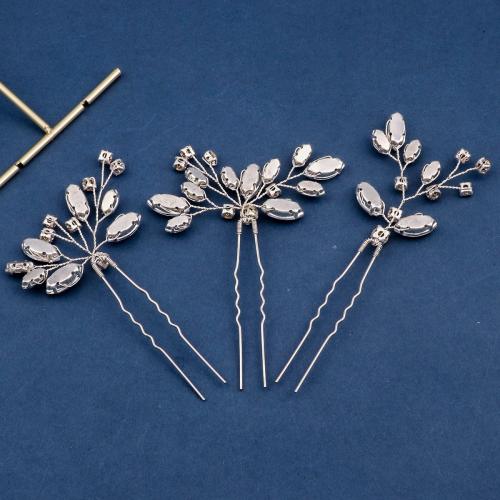 Haarpinnen bruid, Zinc Alloy, met koperdraad & Kristal, handgemaakt, 5 stuks & mode sieraden & voor vrouw, Verkocht door Stel