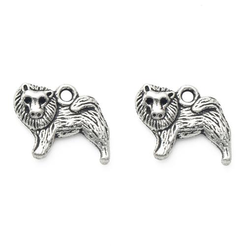 Zink Alloy Animal Hängen, Lion, silver pläterad, DIY, silver, 17.60x3.50x14.30mm, Säljs av Bag