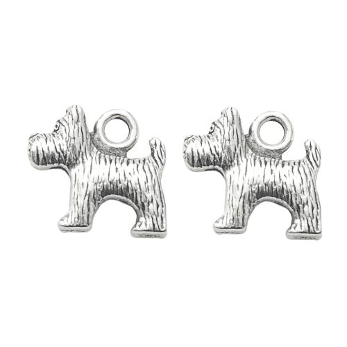 Zink Alloy Animal Hängen, Hund, silver pläterad, DIY, silver, 13.70x3.91x12.65mm, Säljs av Bag