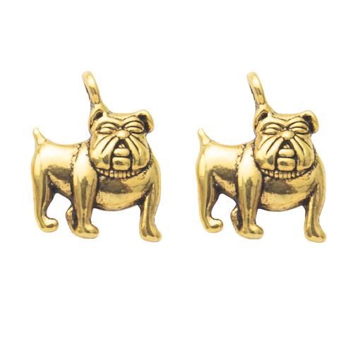 Zinklegering Animal Hangers, Zinc Alloy, Hond, gold plated, DIY, gouden, 12.83x4.06x16.70mm, Verkocht door Bag