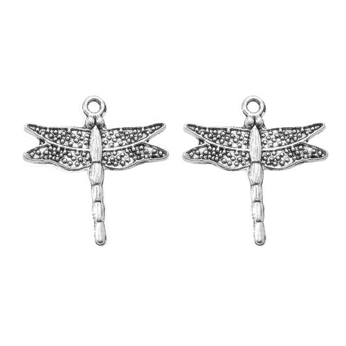 Zink Alloy Animal Hängen, Slända, silver pläterad, DIY, silver, 24.17x2.50x25.70mm, Säljs av Bag