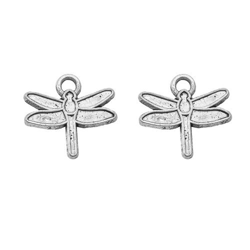 Zink Alloy Animal Hängen, Slända, silver pläterad, DIY, silver, 20x1.70x19mm, Säljs av Bag