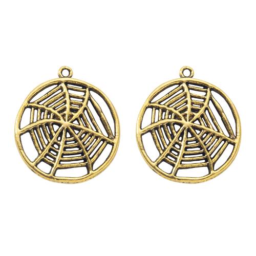 Zink-Aluminium-Anhänger, Zinklegierung, Spinnennetz, goldfarben plattiert, DIY, goldfarben, 21.70x3x24.50mm, verkauft von Tasche