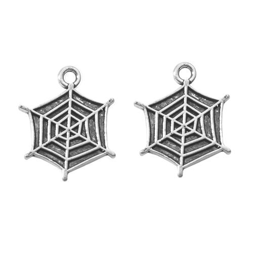 Zinklegering Hangers, Zinc Alloy, spinneweb, silver plated, DIY, zilver, 16.20x1.50x20mm, Verkocht door Bag