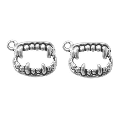 Cink ötvözet Christmas Medálok, Hóember, ezüst színű bevonattal, DIY, ezüst, 17x4.70x14mm, Által értékesített Bag