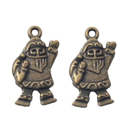 Cink ötvözet Christmas Medálok, Mikulás, arany színű aranyozott, DIY, aranysárga, 12.90x2.50x23mm, Által értékesített Bag