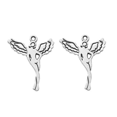 Zinc Alloy Pendler, Angel, sølvfarvet forgyldt, du kan DIY, sølv, 24.10x2x29mm, Solgt af Bag