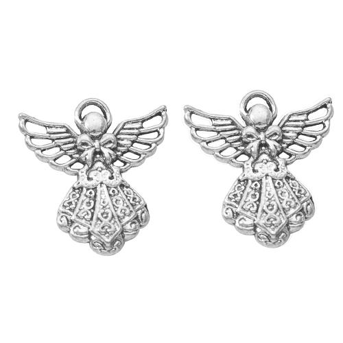 Zinc Alloy Pendler, Angel, sølvfarvet forgyldt, du kan DIY, sølv, 23.40x3.30x26mm, Solgt af Bag