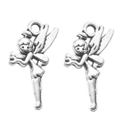 Zinc Alloy Pendler, Angel, sølvfarvet forgyldt, du kan DIY, sølv, 13.40x2.90x24.80mm, Solgt af Bag